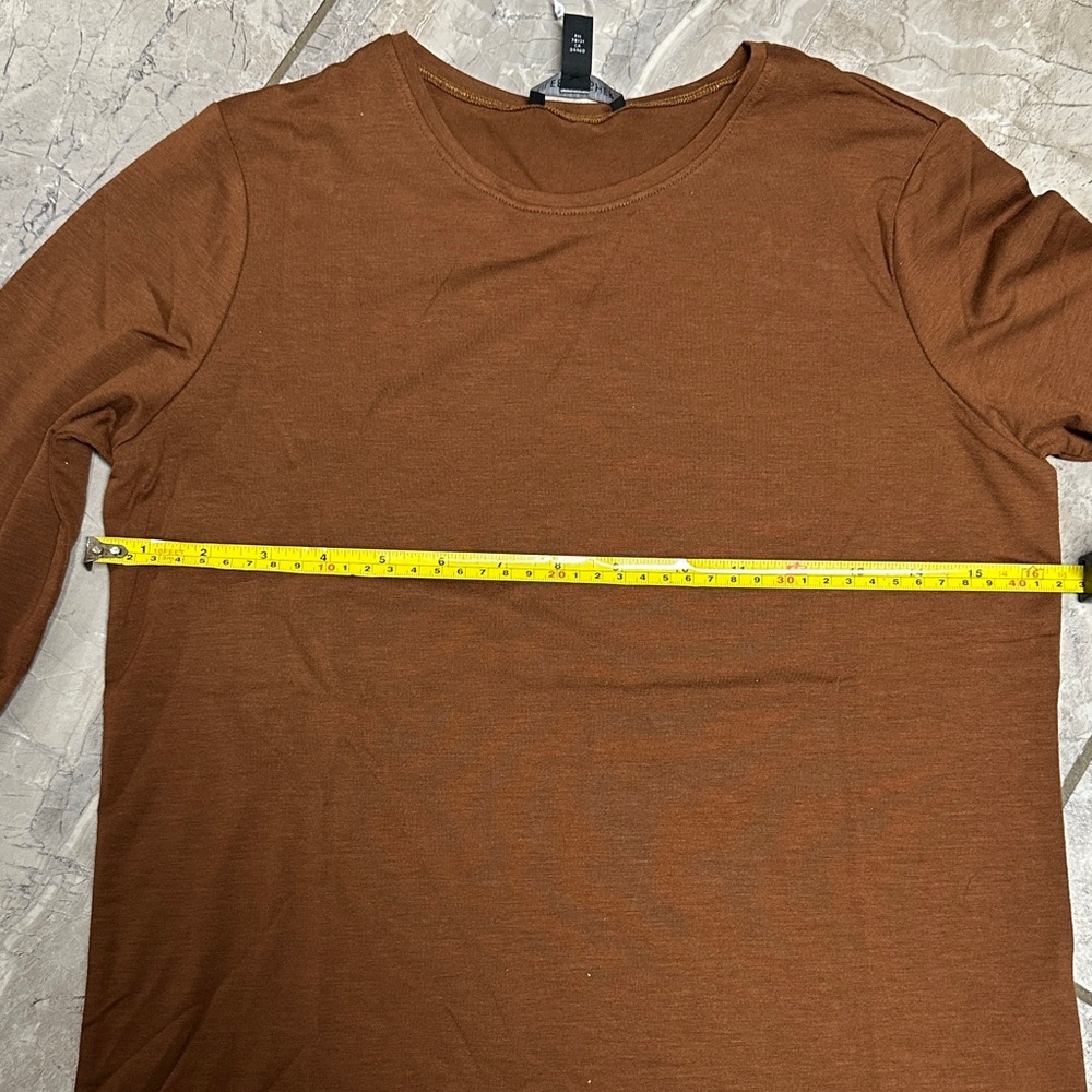 Eileen Fisher Rich Brown Long Sleeve Top - Picture 6 of 6